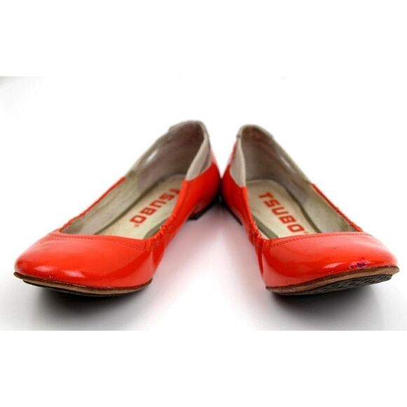 Tsubo ORANGE PATENT LEATHER FLAT BALLET SLIP ON SHOES Sz 7 US/38 - Picture 5 of 11